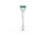 White gold Three-Stone Round Cut Cut Diamond Ring with Trillion Side Stones and Four-Prong Setting_2