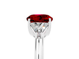 White gold Three-Stone Round Cut Cut Diamond Ring with Trillion Side Stones and Four-Prong Setting_5