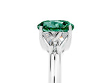 White gold Three-Stone Round Cut Cut Diamond Ring with Trillion Side Stones and Four-Prong Setting_5