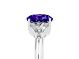 White gold Three-Stone Round Cut Cut Diamond Ring with Trillion Side Stones and Four-Prong Setting_5