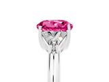 White gold Three-Stone Round Cut Cut Diamond Ring with Trillion Side Stones and Four-Prong Setting_5