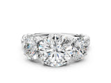White gold Three-Stone Round Cut Diamond Braided Band Ring with Four-Prong Setting_51