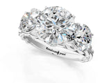 White gold Three-Stone Round Cut Diamond Braided Band Ring with Four-Prong Setting_52