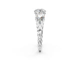 White gold Three-Stone Round Cut Diamond Braided Band Ring with Four-Prong Setting_53