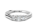 White gold Three-Stone Round Cut Diamond Channel Set Band with Prong Setting_12