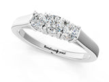 White gold Three-Stone Round Cut Diamond Channel Set Band with Prong Setting_13