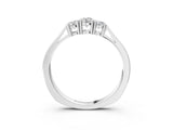 White gold Three-Stone Round Cut Diamond Channel Set Band with Prong Setting_15