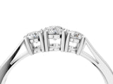 White gold Three-Stone Round Cut Diamond Channel Set Band with Prong Setting_16