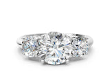 White gold Three-Stone Round Cut Diamond Engagement Ring with Prong Setting on a White Gold Band_50