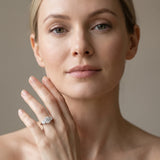 White gold Three-Stone Round Cut Diamond Engagement Ring with Prong Setting on a White Gold Band_67
