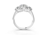 White gold Three-Stone Round Cut Diamond Engagement Ring with Prong Setting_10