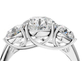 White gold Three-Stone Round Cut Diamond Engagement Ring with Prong Setting_11