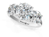White gold Three-Stone Round Cut Diamond Engagement Ring with Prong Setting_8