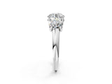 White gold Three-Stone Round Cut Diamond Engagement Ring with Prong Setting_9