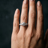 White gold Three-Stone Round Cut Diamond Engagement Ring with Split Shank and Prong Setting_28