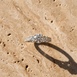 White gold Three-Stone Round Cut Diamond Engagement Ring with Split Shank and Prong Setting_31
