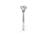 White gold Three-Stone Round Cut Diamond Pavé Band with Prong Setting_59