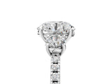 White gold Three-Stone Round Cut Diamond Pavé Band with Prong Setting_62