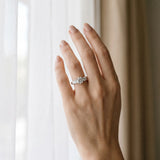White gold Three-Stone Round Cut Diamond Ring with Channel Band and Prong Setting_27