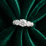 White gold Three-Stone Round Cut Diamond Ring with Channel Band and Prong Setting_30