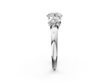 White gold Three-Stone Round Cut Diamond Ring with Channel-Set Band and Four-Prong Setting_111