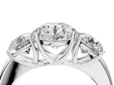 White gold Three-Stone Round Cut Diamond Ring with Channel-Set Band and Four-Prong Setting_113