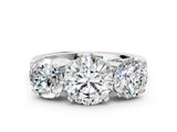 White gold Three-Stone Round Cut Diamond Ring with Channel Set Band and Four-Prong Setting_18