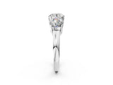 White gold Three-Stone Round Cut Diamond Ring with Channel Set Band and Four-Prong Setting_20
