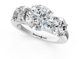 White gold Three-Stone Round Cut Diamond Ring with Channel-Set Band and Four-Prong Setting_97