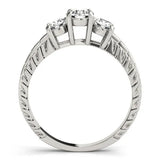 White gold Three-Stone Round Cut Diamond Ring with Channel-Set Band and Prong Setting 2
