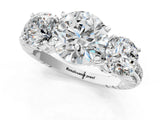 White gold Three-Stone Round Cut Diamond Ring with Channel-Set Band and Prong Setting_15
