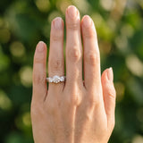 White gold Three-Stone Round Cut Diamond Ring with Channel-Set Band and Prong Setting_60