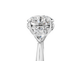 White gold Three-Stone Round Cut Diamond Ring with Pear Side Stones in Four-Prong Setting_168