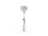 White gold Three-Stone Round Cut Diamond Ring with Pear  Side Stones in Four-Prong Setting_18