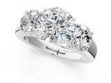 White gold Three-Stone Round Cut Diamond Ring with Prong Setting and Classic Band_4