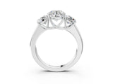 White gold Three-Stone Round Cut Diamond Ring with Prong Setting and Classic Band_6