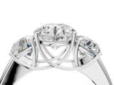White gold Three-Stone Round Cut Diamond Ring with Prong Setting and Classic Band_7