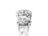 White gold Three-Stone Round Cut Diamond Ring with Round Side Stones, Classic Band, and Four-Prong Setting_12