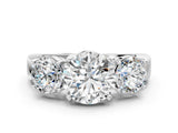 White gold Three-Stone Round Cut Diamond Ring with Round Side Stones, Classic Band, and Four-Prong Setting_7
