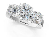 White gold Three-Stone Round Cut Diamond Ring with Round Side Stones, Classic Band, and Four-Prong Setting_8