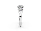 White gold Three-Stone Round Cut Diamond Ring with Round Side Stones, Classic Band, and Four-Prong Setting_9