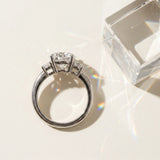 White gold Three-Stone Round Cut Diamond Solitaire with Prong Setting and Classic Band_16