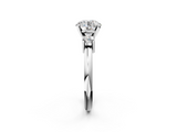 White gold Three-Stone Round Cut Diamond Solitaire with Prong Setting and Classic Band_54