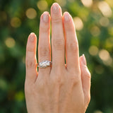 10K White Gold Three-Stone 0.75 Carat F VS1 Round Cut Diamond Split Shank Prong Set Ring