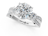 White gold Three-Stone Round Cut Diamond Twist Band with Prong Setting_71