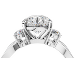 White gold Three-Stone Round Cut Diamond Twist Band with Prong Setting_74