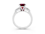 White gold Three-Stone Round Cut Garnet Ring with Pear Side Stones and Four-Prong Setting_27