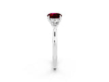 White gold Three-Stone Round Cut Garnet Ring with Pear  Side Stones in Four-Prong Setting_14