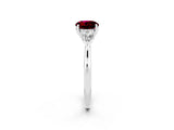 White gold Three-Stone Round Cut Garnet Ring with Pear  Side Stones in Four-Prong Setting_26