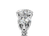 White gold Three-Stone Round Cut Milgrain Band Prong Setting Ring_19